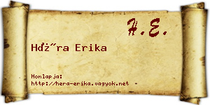Héra Erika névjegykártya